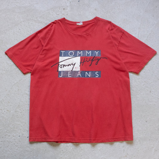 Vintage 90s Tommy Hilfiger Big Flag Tee - XL