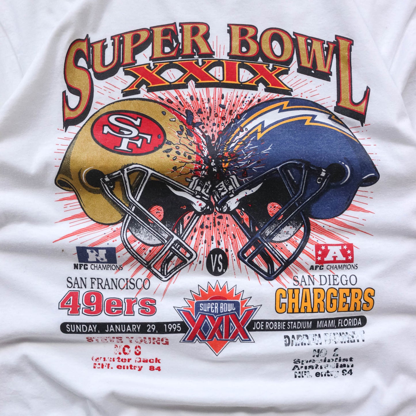 Super Bowl XXIX 49ers vs Chargers NFL Tee - 1995 (L)