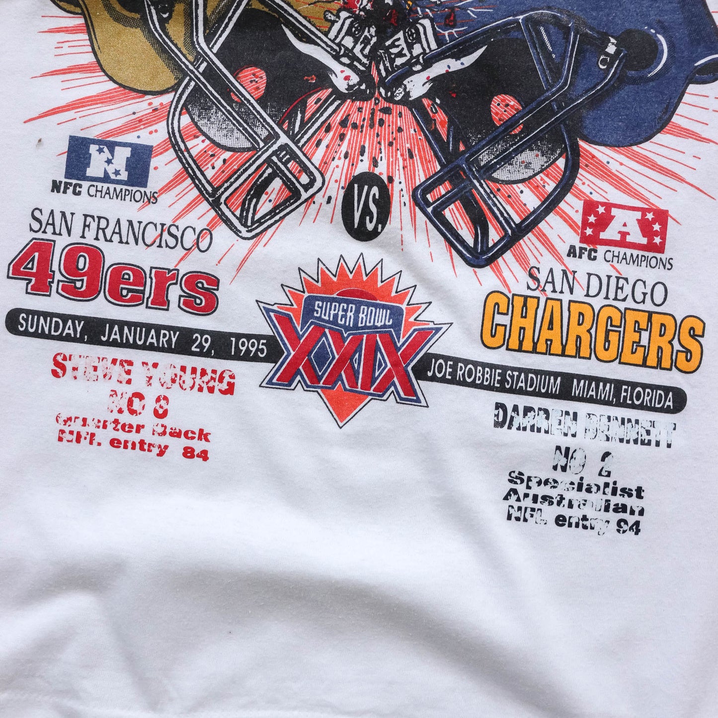 Super Bowl XXIX 49ers vs Chargers NFL Tee - 1995 (L)
