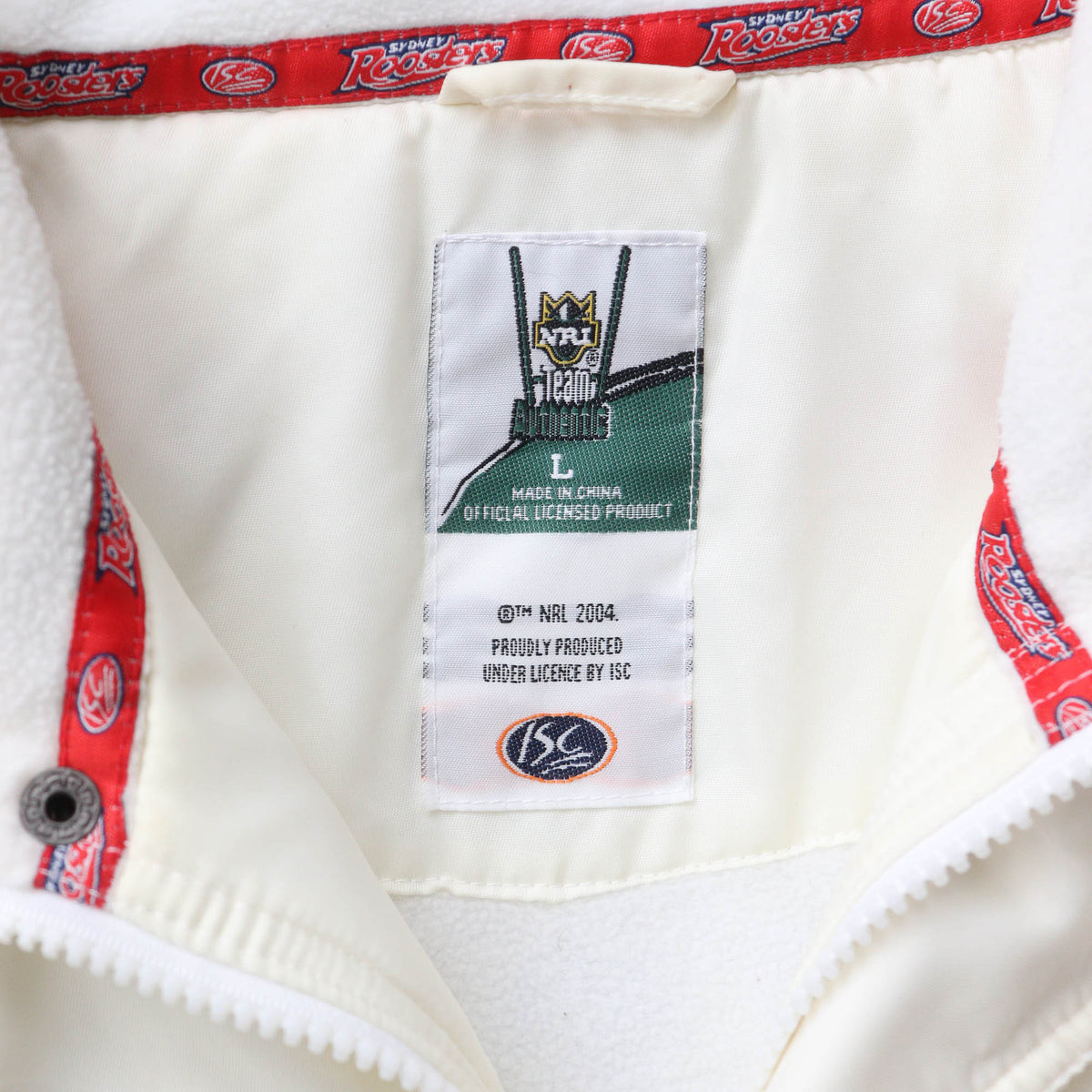 Sydney Roosters Fleece Lined NRL Bench Jacket – 2004 (L)