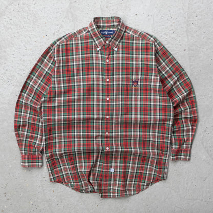 Polo Ralph Lauren Crest Plaid Button Up Shirt – 90s (M)