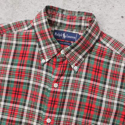 Polo Ralph Lauren Crest Plaid Button Up Shirt – 90s (M)