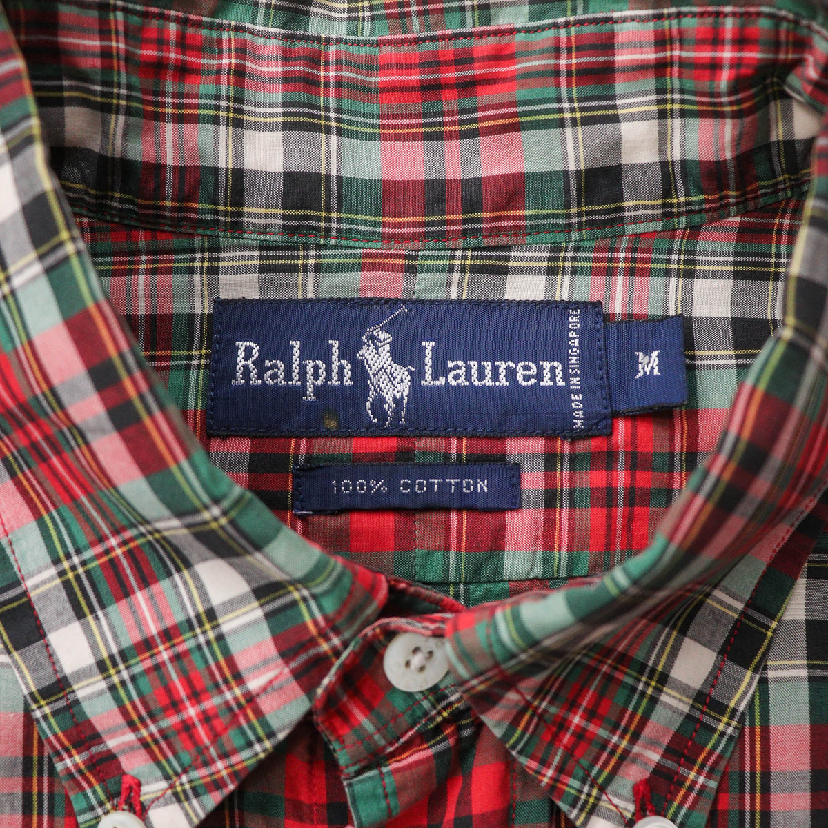Polo Ralph Lauren Crest Plaid Button Up Shirt – 90s (M)