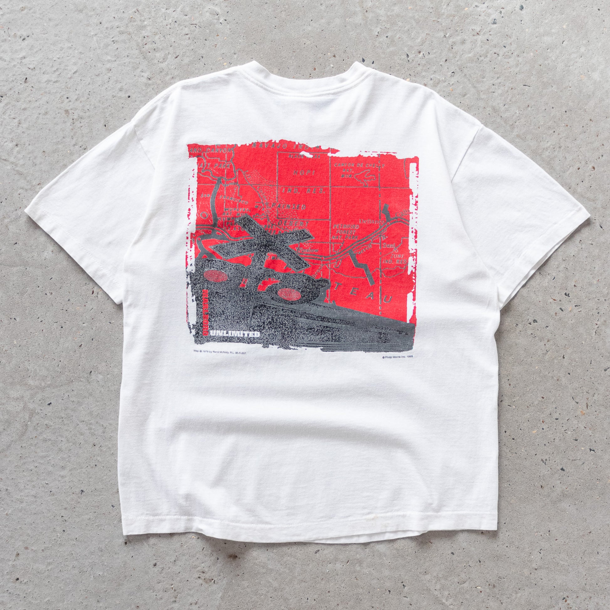 Vintage 90s Marlboro Unlimited Map Tee - XL - AL Vintage