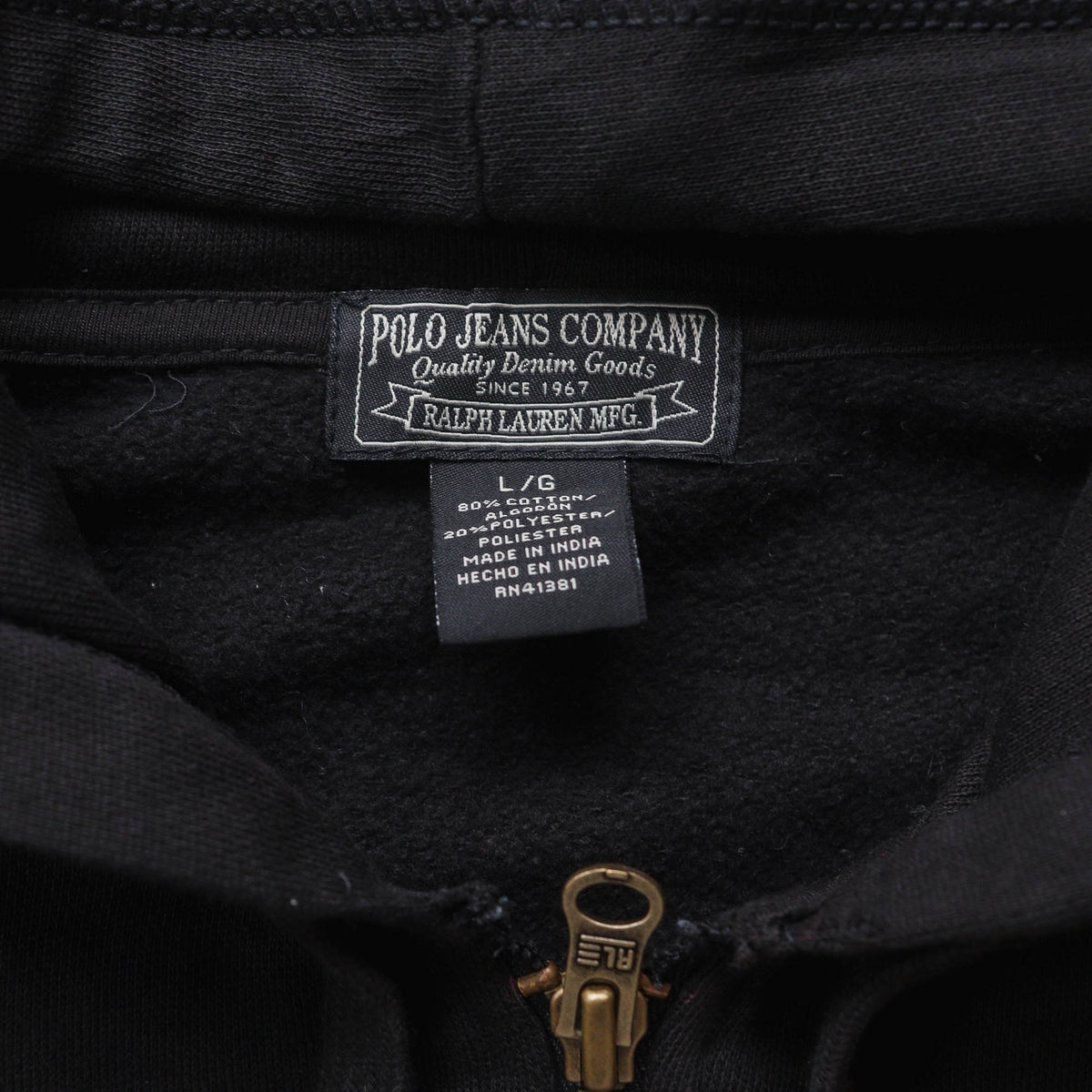 Polo Ralph Lauren RL67 Zip-Up Hoodie - 90s (L)