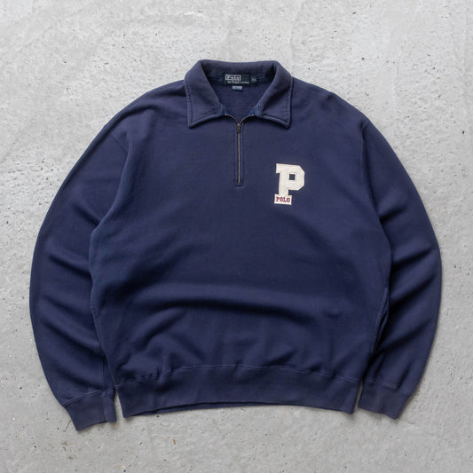 Polo Ralph Lauren P Logo 1/4 Zip Sweatshirt – 90s (L)
