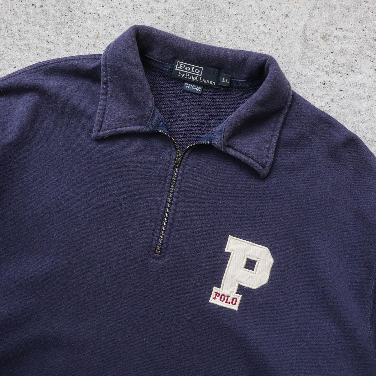 Polo Ralph Lauren P Logo 1/4 Zip Sweatshirt – 90s (L)