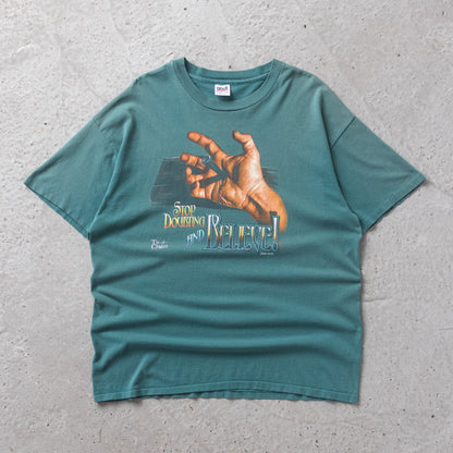 Vintage 90s Jesus Stop Doubting & Believe Tee - XXL - AL Vintage