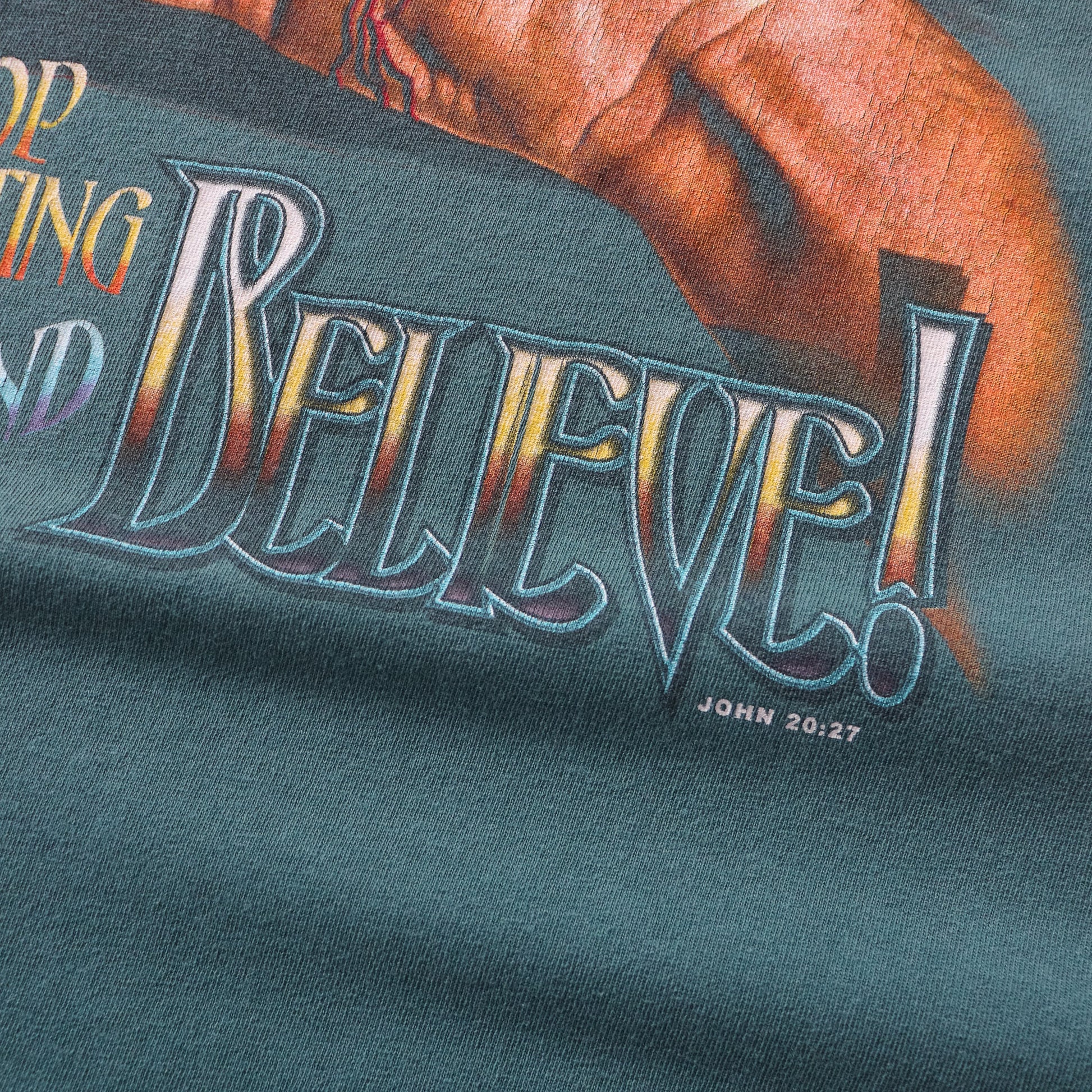 Vintage 90s Jesus Stop Doubting & Believe Tee - XXL - AL Vintage