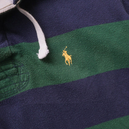 Polo Ralph Lauren Striped Rugby Hoodie - 2000s (L)