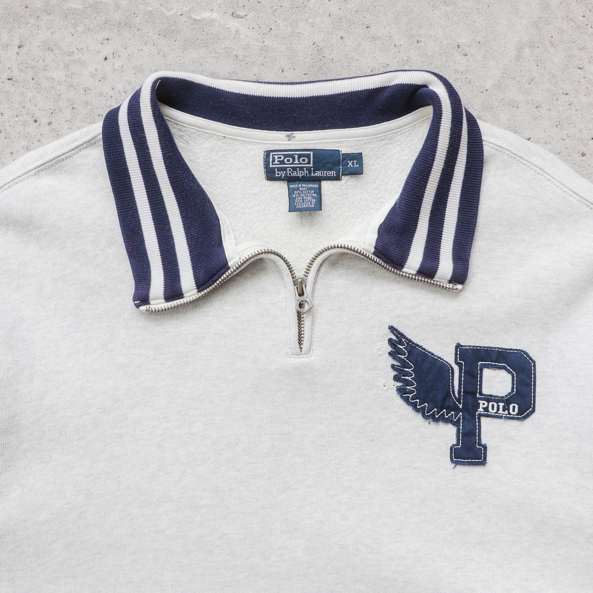 Polo Ralph Lauren P-Wing 1/4 Zip Sweatshirt - 90s (XL)