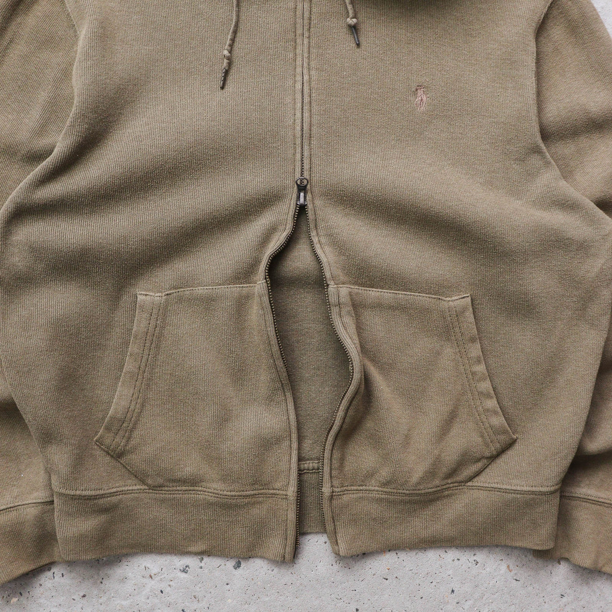 Polo Ralph Lauren Ribbed Zip-Up Hoodie – 2000s (M)