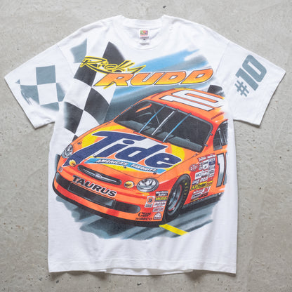 Vintage 90s Ricky Rudd NASCAR AOP Tee - XL