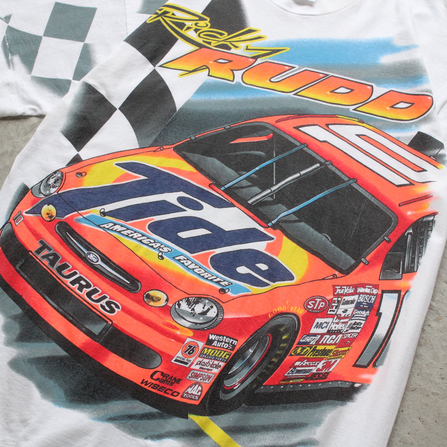 Vintage 90s Ricky Rudd NASCAR AOP Tee - XL