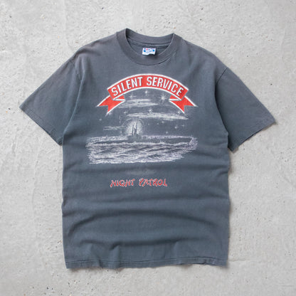 Vintage 80s Silent Service Submarine Tee - L