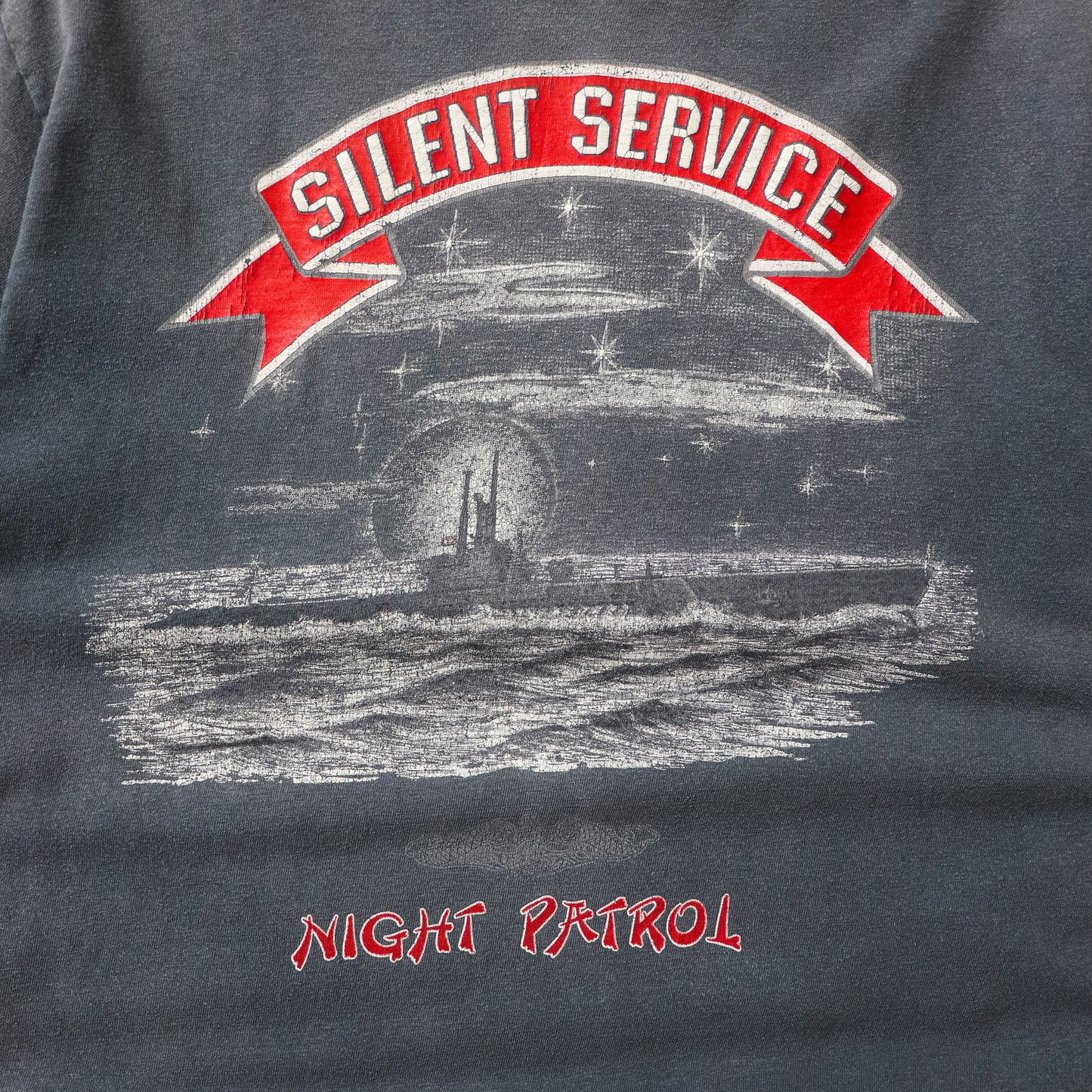 Vintage 80s Silent Service Submarine Tee - L