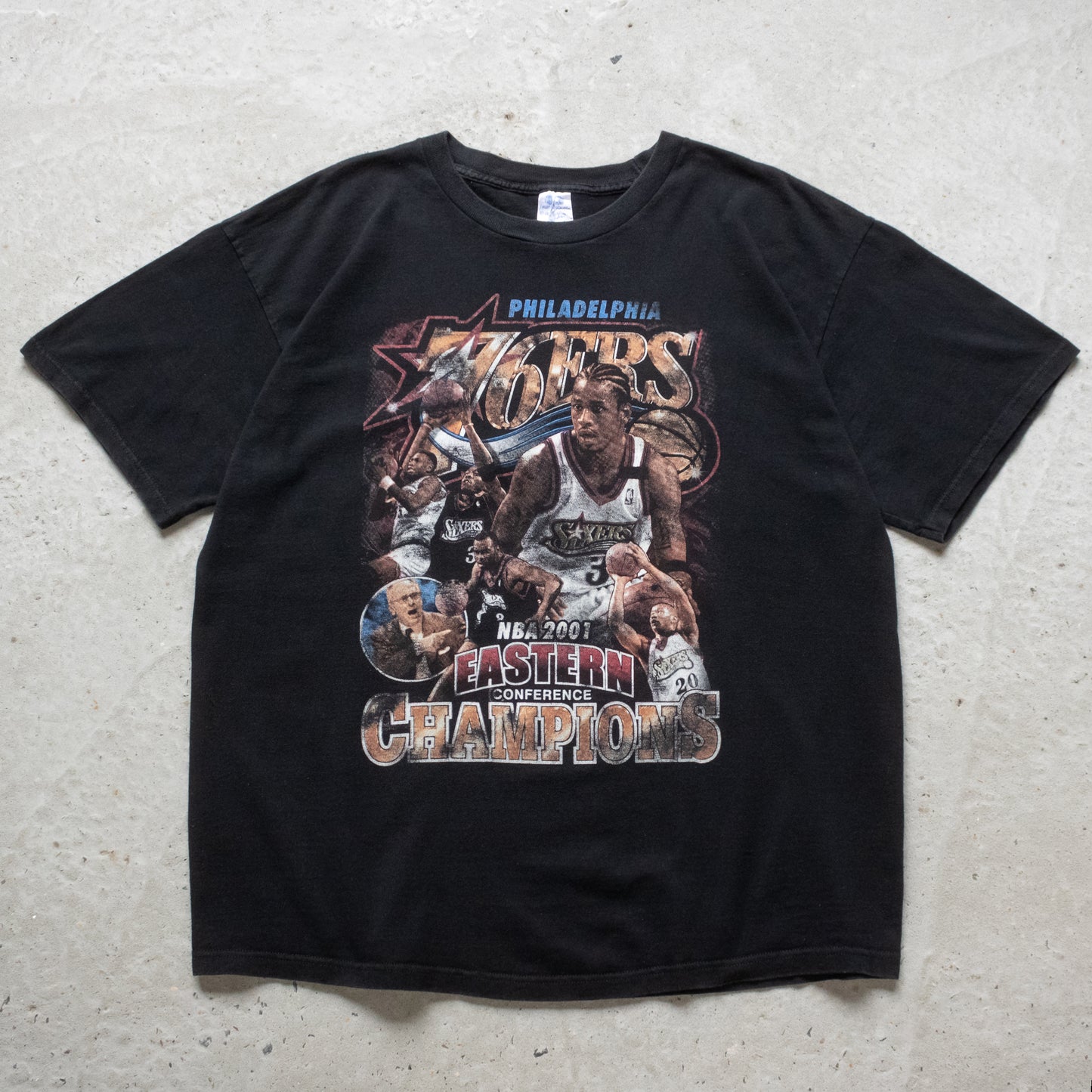 Vintage 2001 Philadelphia 76ers NBA Rap Tee - XL