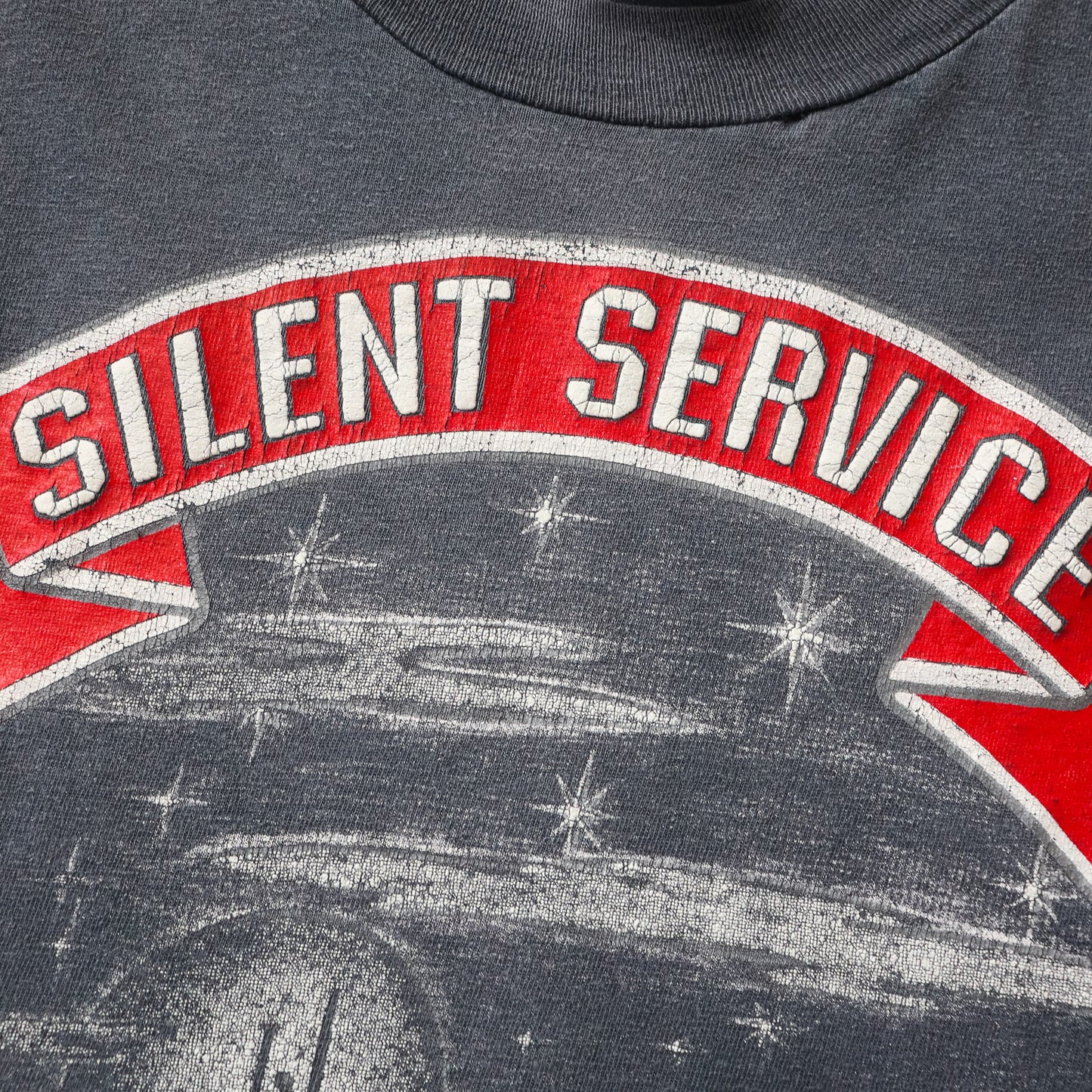 Vintage 80s Silent Service Submarine Tee - L