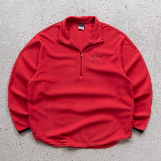 Nike Mini Swoosh 1/4 Zip Fleece Pullover - 2000s (M)