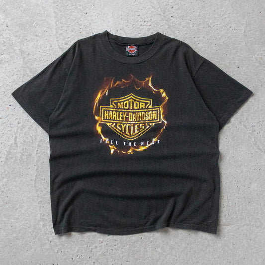 Vintage 90s Harley Davidson Feel The Heat Tee - L