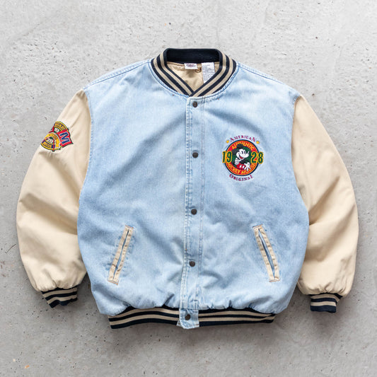Mickey Mouse Disney Denim Varsity Jacket – 90s (XL)