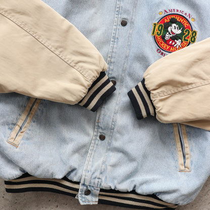 Mickey Mouse Disney Denim Varsity Jacket – 90s (XL)