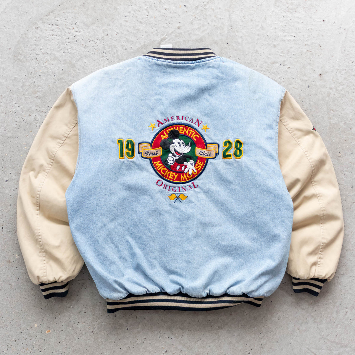 Mickey Mouse Disney Denim Varsity Jacket – 90s (XL)