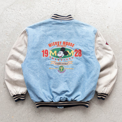 Mickey Mouse Disney Denim Varsity Jacket – 90s (L)