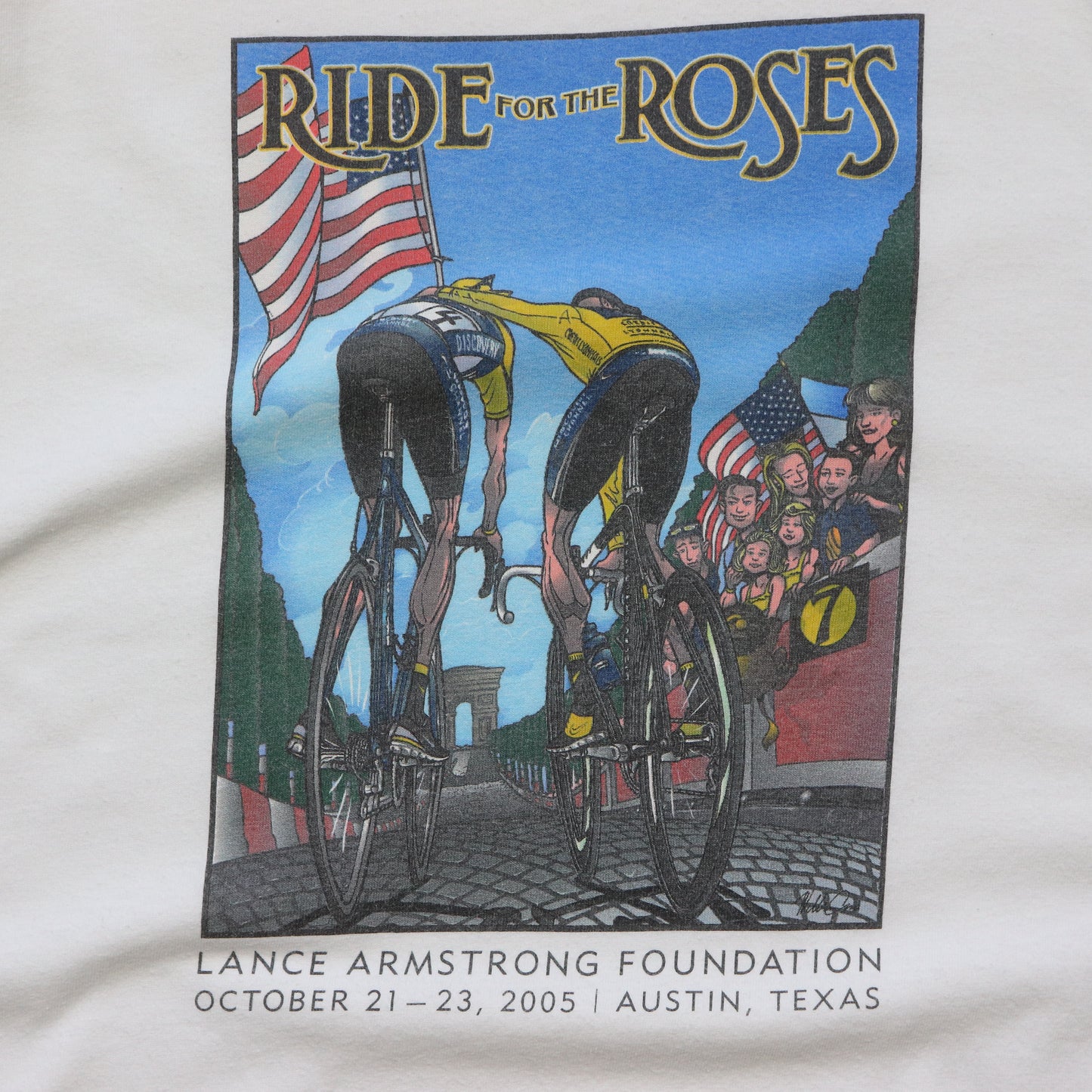 Vintage 2005 Nike Lance Armstrong Ride For The Roses Tee - L