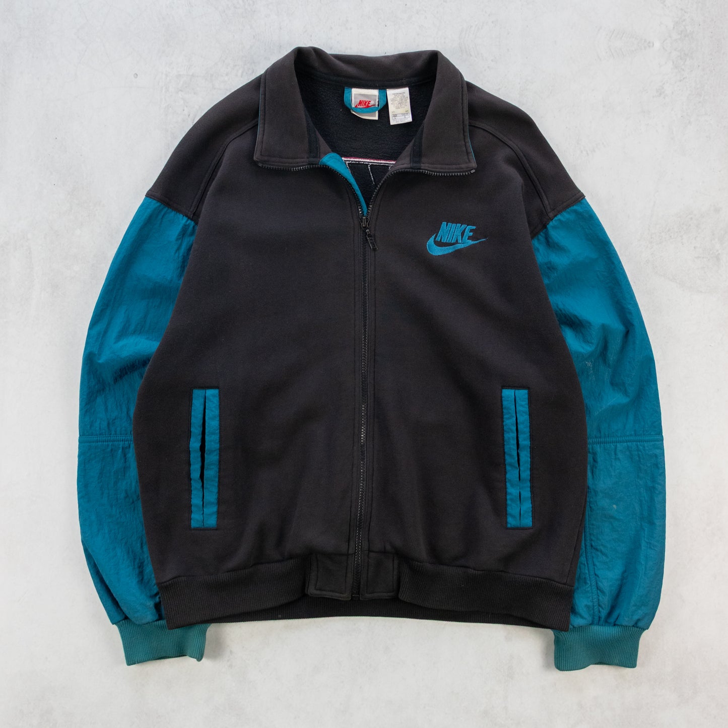 Vintage 90s Nike Big Swoosh Varsity Jacket - L