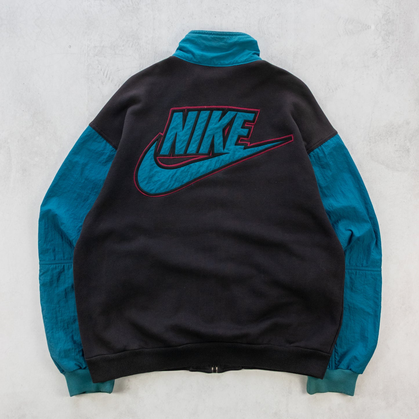Vintage 90s Nike Big Swoosh Varsity Jacket - L