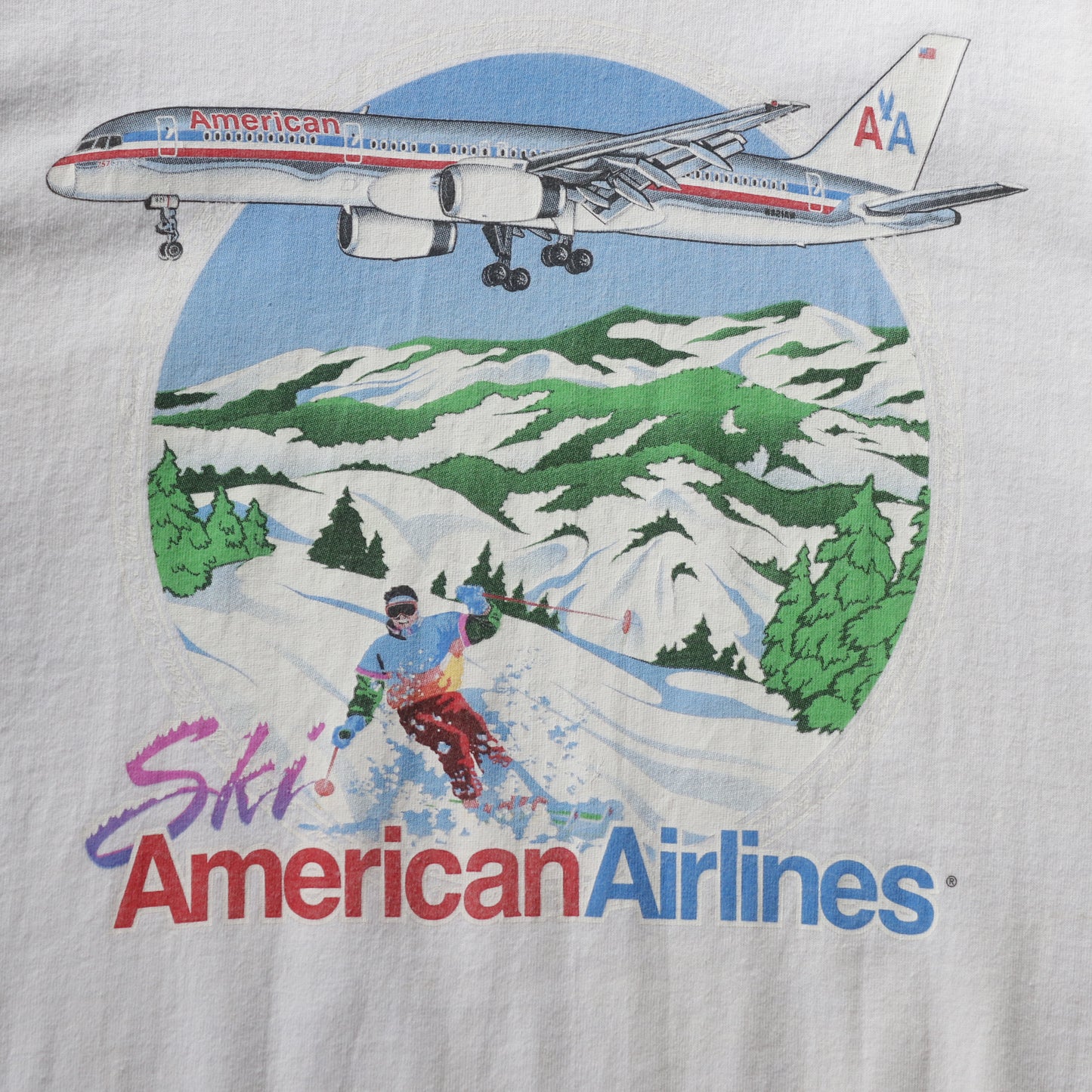 Vintage 90s Ski American Airlines Tee - XL