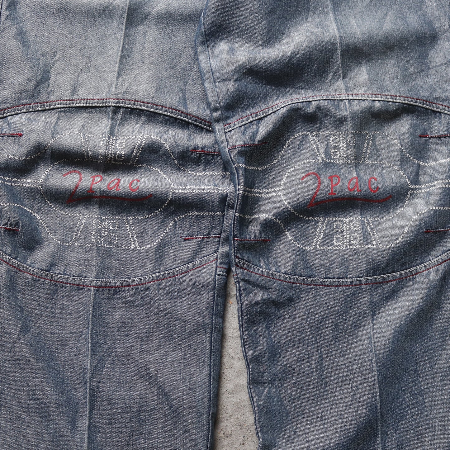 Vintage 90s 2Pac Baggy Denim Jeans - 34x34