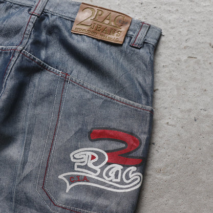 Vintage 90s 2Pac Baggy Denim Jeans - 34x34