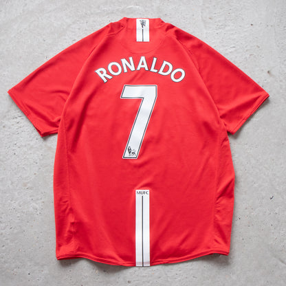 Manchester United 2007/08 Home Ronaldo #7 Jersey - L