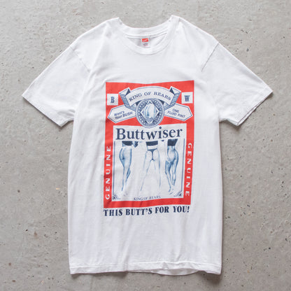 Vintage 80s Buttwiser Budweiser Parody Tee - L