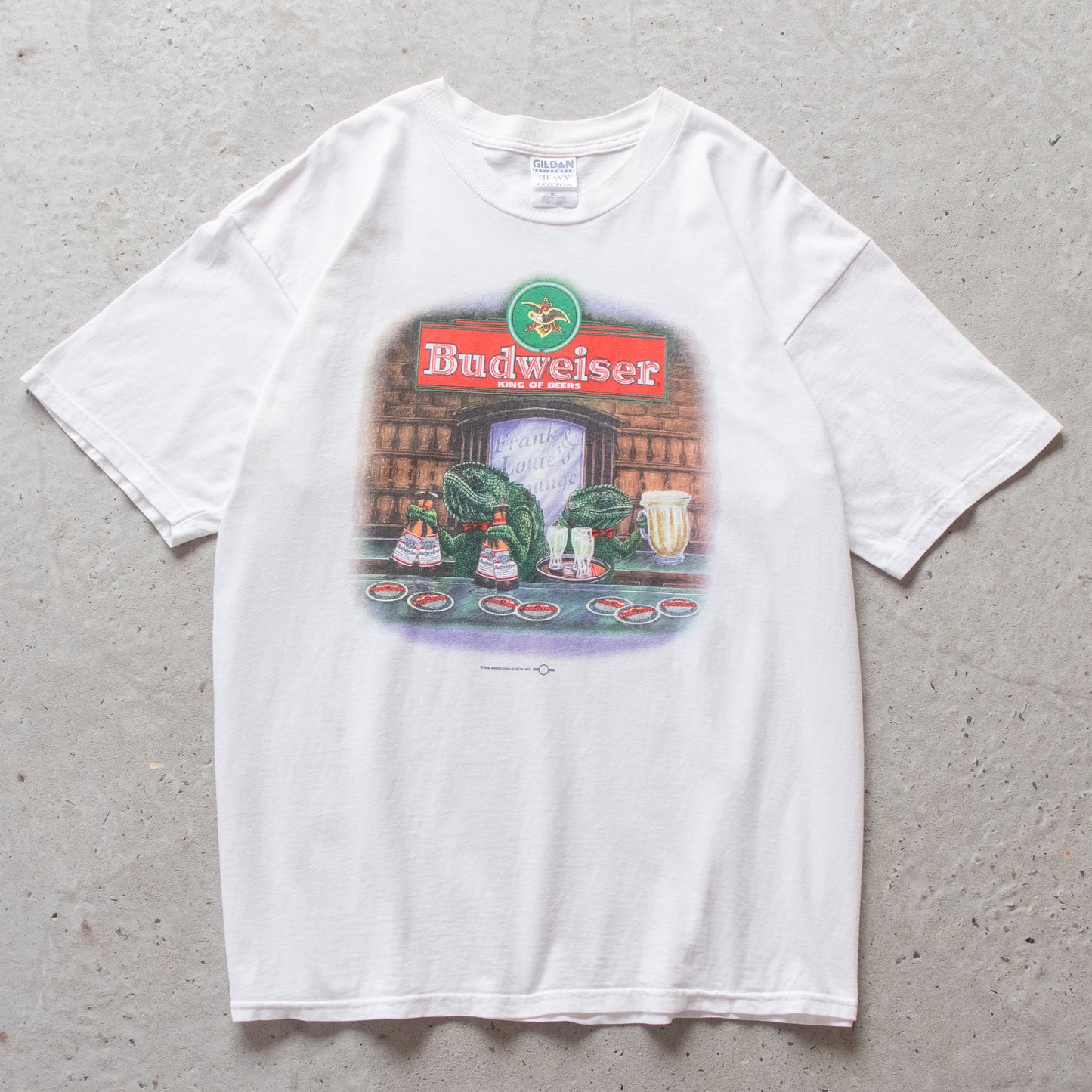 Vintage 1998 Budweiser Frank & Louie's Lounge Tee - XL