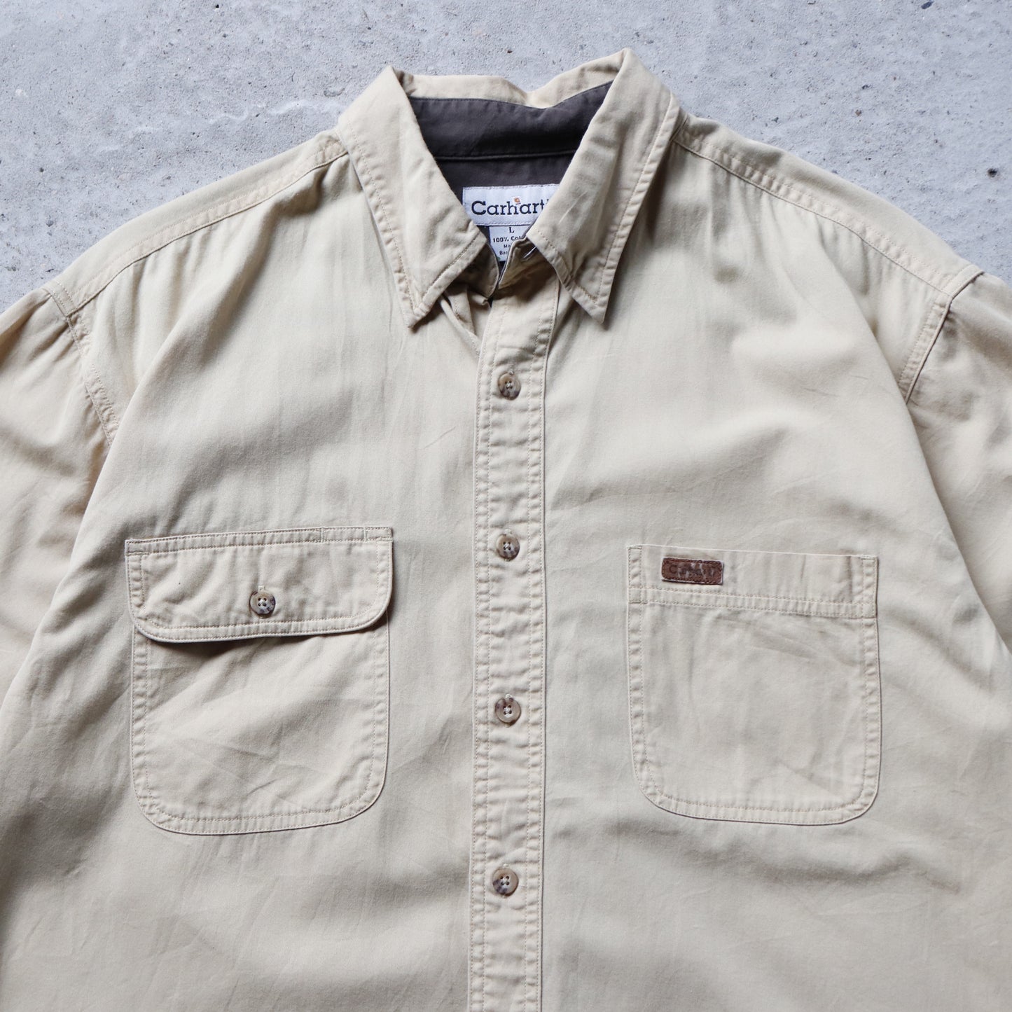 Vintage 2000s Carhartt Short Sleeve Button Up Shirt - L