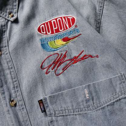 Vintage 90s Jeff Gordon Nascar Denim Button Up Shirt - XL