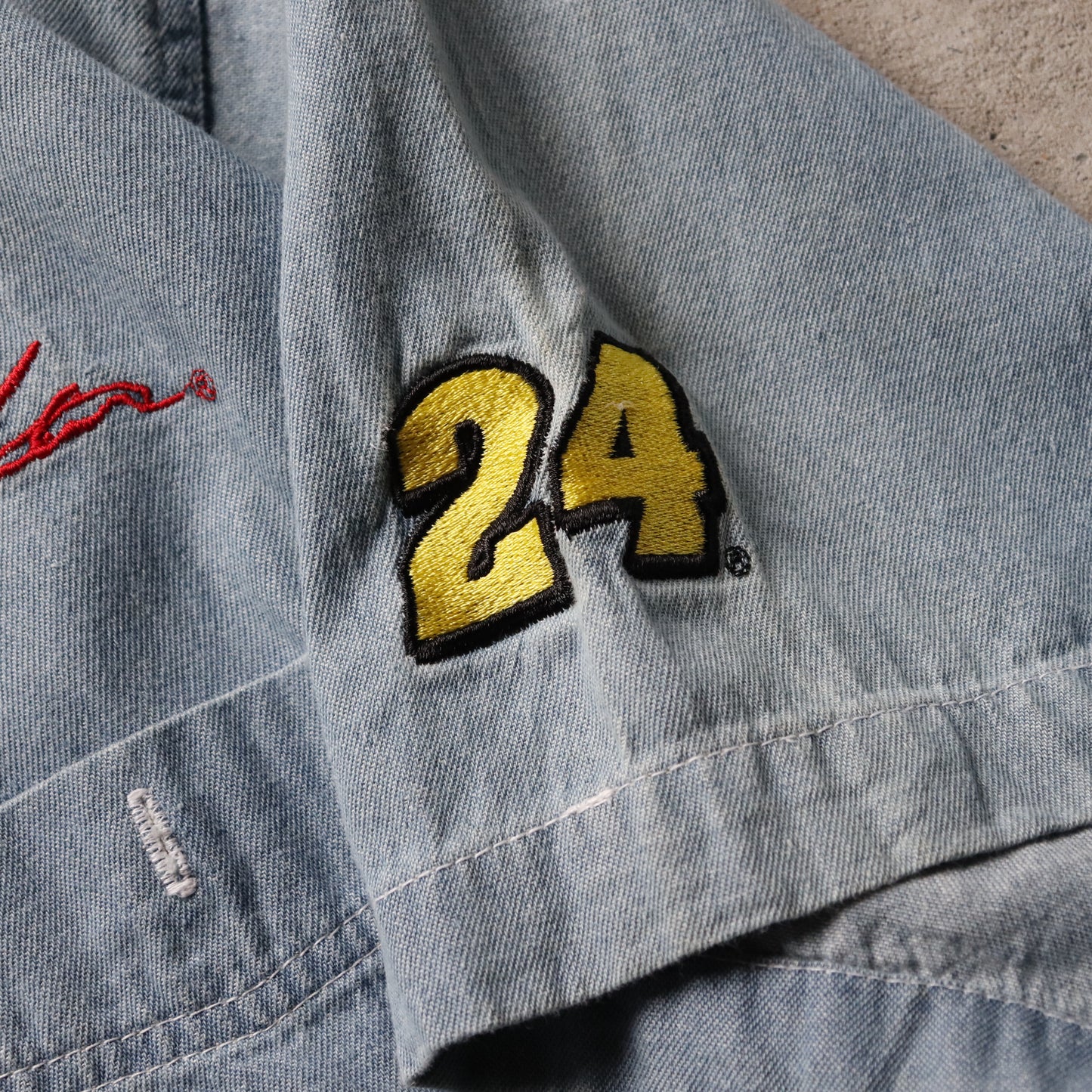 Vintage 90s Jeff Gordon Nascar Denim Button Up Shirt - XL