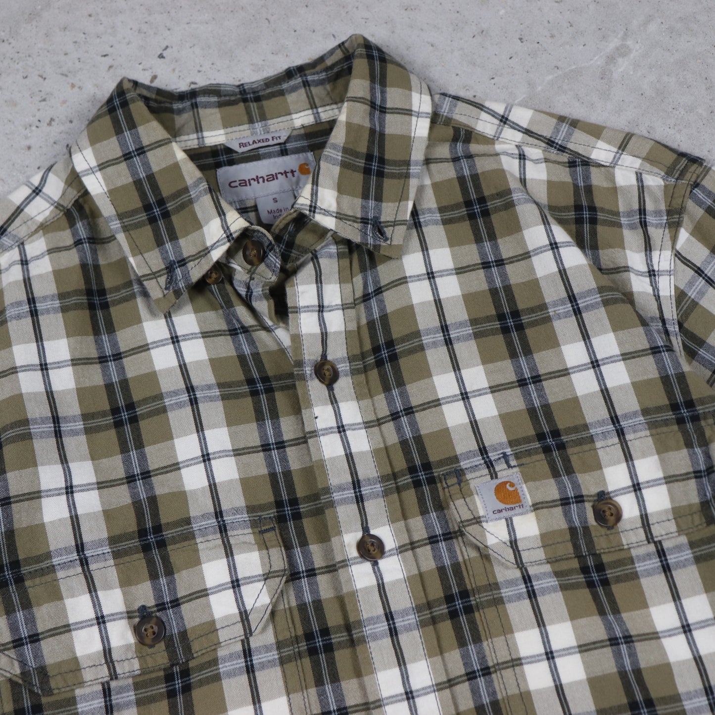 Vintage 2000s Carhartt Short Sleeve Button Up Shirt - S