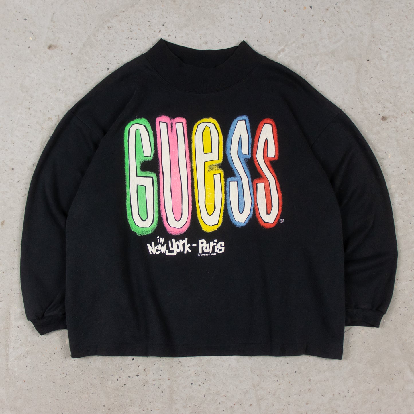 Vintage 80s Guess Jeans Mock Neck Sweatshirt - S