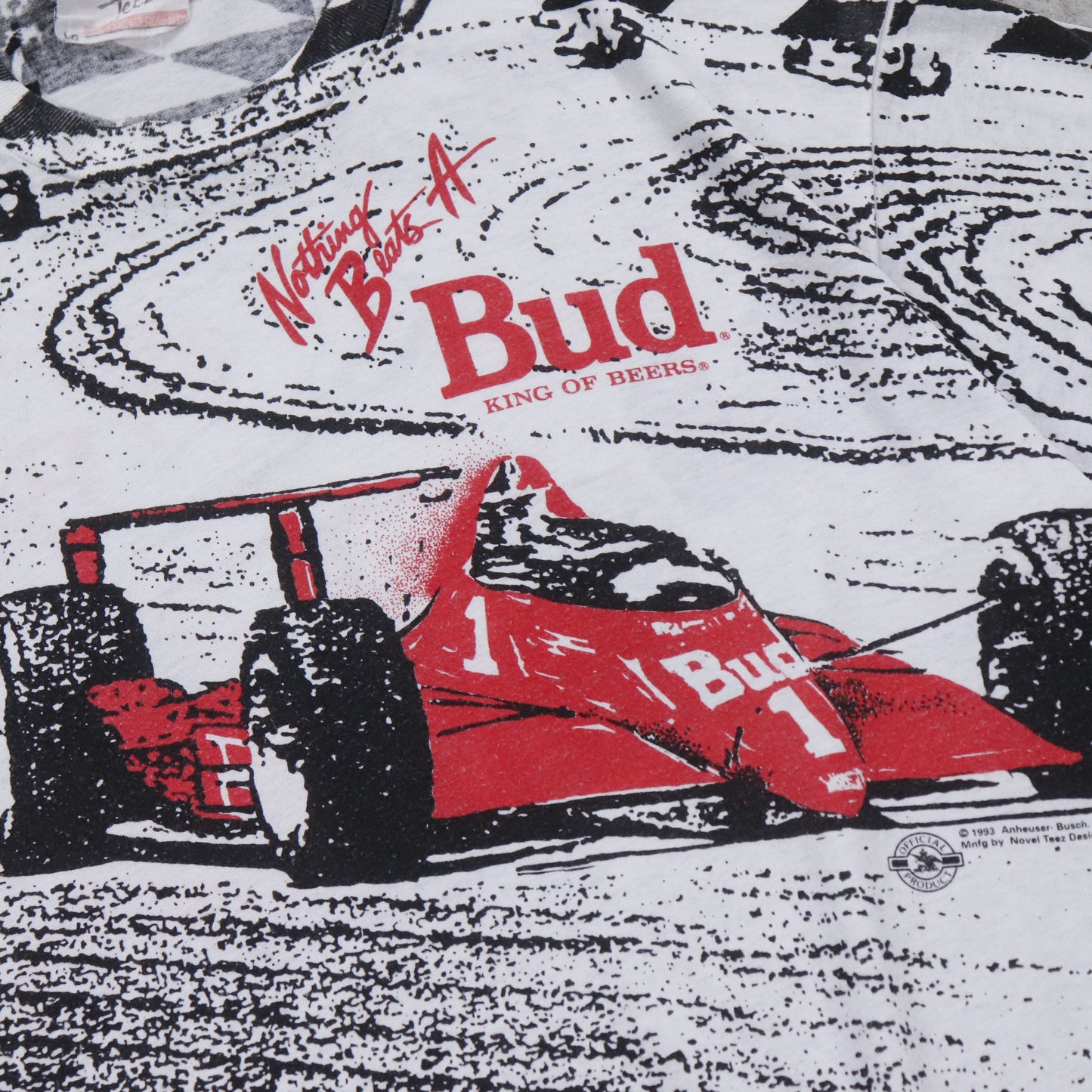 Vintage 1993 Budweiser Formula 1 AOP Tee - L