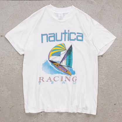 Vintage 90s Nautica Racing Team Boot Tee - M