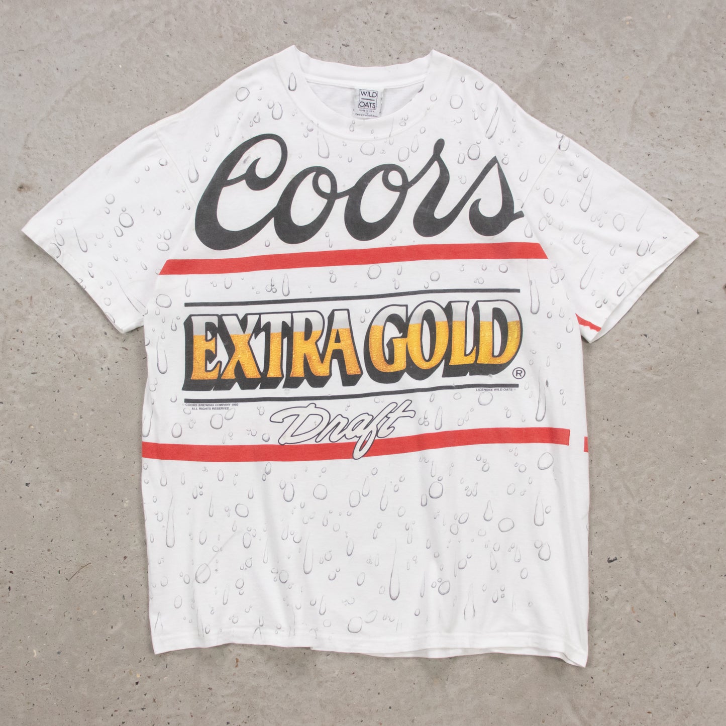 Vintage 1993 Coors Extra Gold Draft AOP Tee - XL