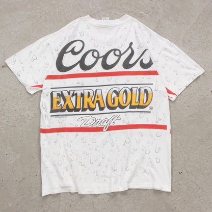 Vintage 1993 Coors Extra Gold Draft AOP Tee - XL