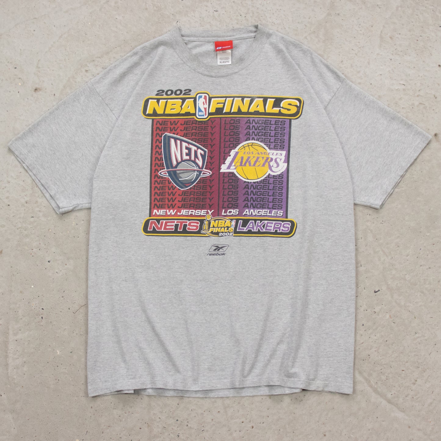 Vintage 2002 Nets vs Lakers NBA Finals Reebok Tee - XXL