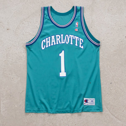 Vintage 90s Charlotte Hornets Muggsy Bogues Champion NBA Jersey - XL