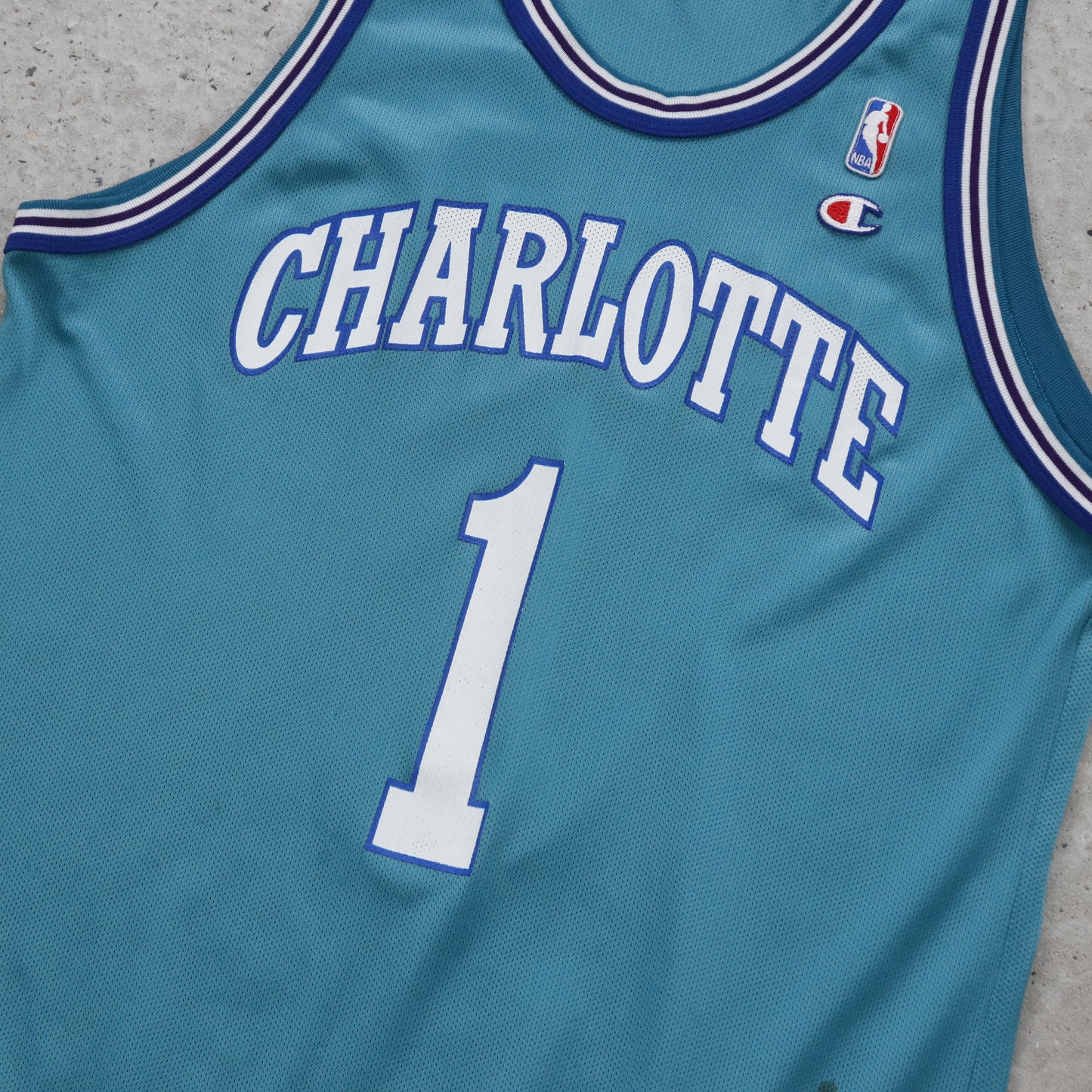 Vintage 90s Charlotte Hornets Muggsy Bogues Champion NBA Jersey - XL