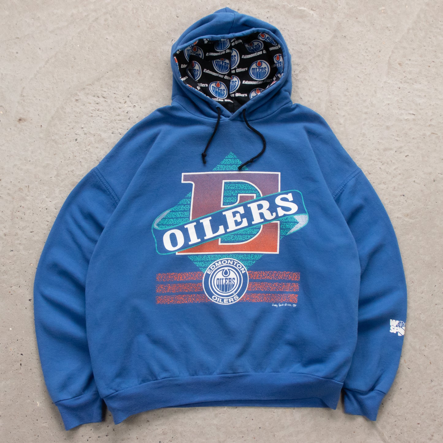 Vintage 1990 Edmonton Oilers NHL Hoodie - L